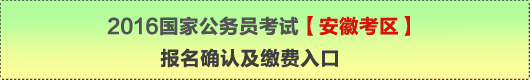 2016年國家公務(wù)員考試【安徽考區(qū)】報名確認及繳費入口